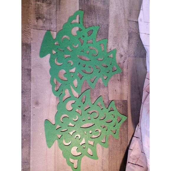 Green xmas tree felt decor set table - Picture 4 of 5